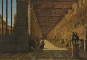 PERROT ADOLPHE ANTOINE 1818-1887,Le Camposanto à Pise,1884,Christie's GB 2012-06-21