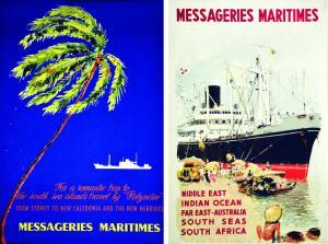 PERROT ADOLPHE ANTOINE,Lot de 2 Affiches Messageries Maritimes vers 1950,Artprecium 2015-06-26