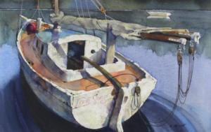 PERROTT Stanford J 1917-2001,study of a moored sailing boat 'Love Song',Denhams GB 2018-07-18