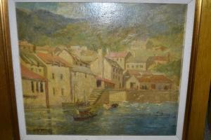 PERRY Ernest E 1900-1900,view of Polperro Harbour,Lawrences of Bletchingley GB 2018-07-17