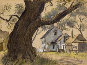 PERRY Ernest E 1900-1900,Vorse's Lane,Provincetown Art Association US 2011-09-17