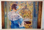 PERRY Raymond 1886,giovane donna con gabbia di uccellini,Casa d'Aste Martini IT 2017-05-27
