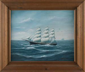 PERRY Robert Lee 1909-1919,Three-masted ship at sea,Eldred's US 2023-04-20