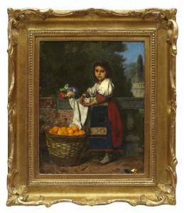 PERSÉUS Edvard 1841-1890,Flicka med apelsiner,Uppsala Auction SE 2016-09-27