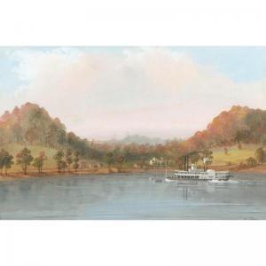 PERSAC Adrien Marie 1823-1873,boat on the mississippi,Sotheby's GB 2003-12-03