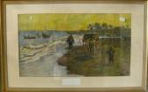 PERSSON Folke 1905-1964,Kustnära landskap med figurer,Auktionskompaniet SE 2008-06-02