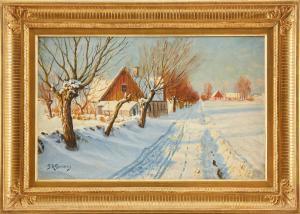 PERSSON Peter Adolf 1862-1914,Vinterlandskap med pilallé,Uppsala Auction SE 2020-08-18