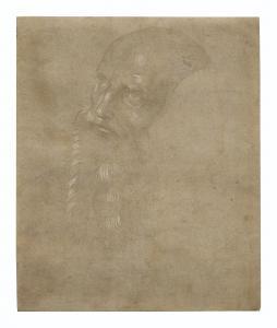 PERUGINO Pietro 1445-1523,Head of a bearded man,Christie's GB 2020-01-28