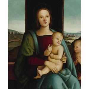 PERUGINO Pietro 1445-1523,MADONNA AND CHILD WITH THE INFANT SAINT JOHN THE B,Sotheby's GB 2010-01-30