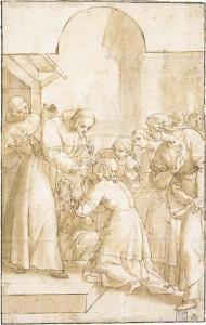 PERUZZINI Domenico 1602-1673,Saint Francis curing a blind woman,Christie's GB 2001-07-10