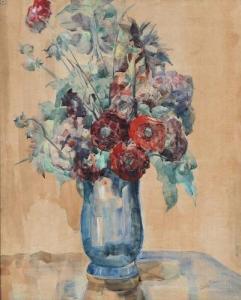 PESCHCKE KOEDT Adele 1895-1958,Still life with roses in a glass vase,Bruun Rasmussen DK 2018-10-08