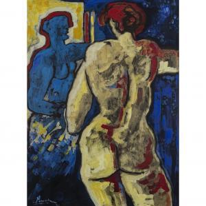 PESCHKE Christian 1946-2017,Nude in the mirror image,2001,Quittenbaum DE 2023-12-06