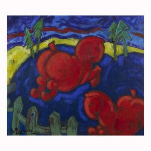 PESCHKE Christian 1946-2017,Red Horses,1995,Quittenbaum DE 2025-03-26