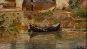 PESENTI Domenico 1843-1918,Barca ormeggiata,Galleria Pananti Casa d'Aste IT 2023-05-16