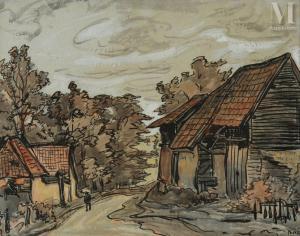 PESKE Jean 1870-1949,Les maisons en bord de chemin,Millon & Associés FR 2024-04-23
