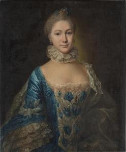 PESNE Antoine 1683-1757,Portrait of a lady, half-length, in a blue and whi,Sotheby's GB 2023-10-06
