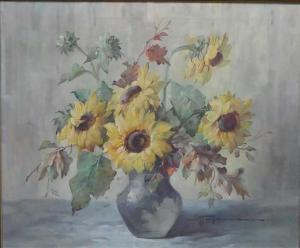 PETERMANN Hedwig 1877-1919,Sonnenblumen in der Vase,Georg Rehm DE 2019-12-05