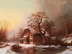 PETERS Bernhardt 1817-1866,House in a Winter Landscape,1865,Lempertz DE 2020-03-18