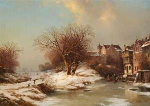 PETERS Bernhardt 1817-1866,Winter Landscape with a City View,1859,Lempertz DE 2014-09-24