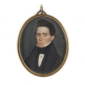 PETERS Clarissa 1809-1854,Portrait miniature of a young man wearing Masonic ,Freeman US 2018-11-14