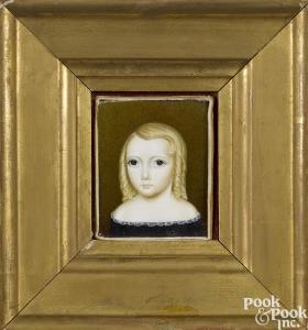 PETERS Clarissa 1809-1854,portrait of a young girl,1840,Pook & Pook US 2018-09-15