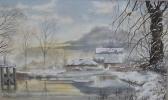 PETERS HARRY,Snow covered buildings by a Lake,1975,Keys GB 2011-04-08