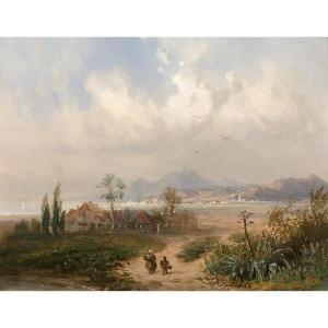 PETERS Pieter Francis 1818-1903,Vue d'une chaîne de montagnes en méditerranée,Tajan FR 2022-03-24