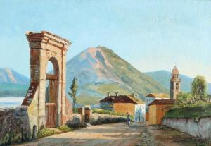 PETERSEN A. Krogh 1900-1900,View from Lugano, Switzerland,Bruun Rasmussen DK 2022-01-31