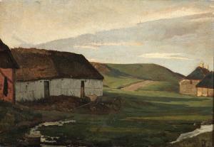 PETERSEN Edvard Frederik 1841-1911,View from a farm,Bruun Rasmussen DK 2024-02-26