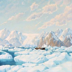 PETERSEN Emanuel A,A ship is making its way through the drifting ice,Bruun Rasmussen 2015-06-01