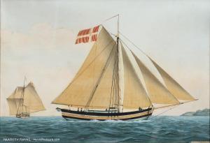 PETERSEN Jacob 1774-1855,Haabet af Rønne. Capt. H. Predbjörn. 1831,1839,Bruun Rasmussen 2023-05-22