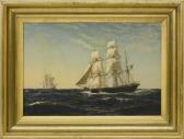 PETERSEN Johan Erik Christian 1839-1874,Ships in heavy seas,Eldred's US 2017-04-06