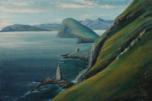 Petersen Sigmund 1904-1975,Landscape from the Faroe Islands,1965,Bruun Rasmussen DK 2023-11-14