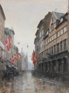 PETERSEN Tom 1861-1926,View from Østergade,1919,Bruun Rasmussen DK 2024-02-26