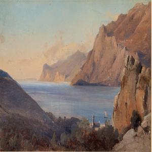 PETERSEN Vilhelm 1851-1931,View of Nago and Lake Garda,Bruun Rasmussen DK 2009-04-28
