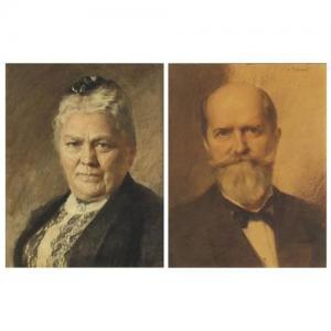 PETERSEN Walter 1862-1950,Portraits of a lady and gentleman,Eastbourne GB 2020-01-09