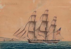 PETERSON Jacob 1774-1854,Portrait of the Ship Adeline of Salem,Skinner US 2021-12-23
