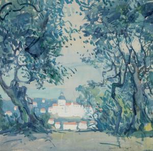 PETERSON Jane 1876-1965,Olive Trees-San Remo,Hindman US 2023-10-17
