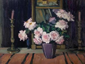PETERSON Jane 1876-1965,Still Life of Pink Roses,Hindman US 2023-10-17