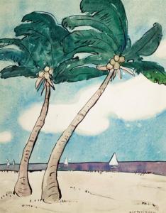 PETERSON Jane 1876-1965,Two Coconut Palm Trees,Shannon's US 2007-10-25