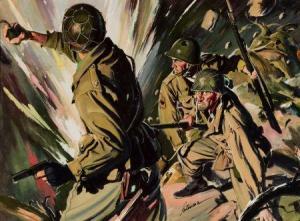 PETERSON PERRY 1908-1958,World War II Battle Illustration,Heritage US 2009-10-27