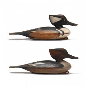 PETERSON Pete 1931-2002,Pair of Hooded Mergansers,2000,Leland Little US 2023-03-02