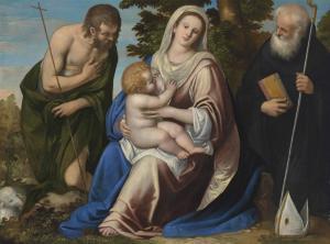 PETERZANO Simone Veneziano,The Madonna and Child with Saint John the Baptist ,Christie's 2014-01-29