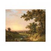 PETHER Abraham 1756-1812,extensive river landscape at sunset with a fisherm,Sotheby's GB 2003-11-27