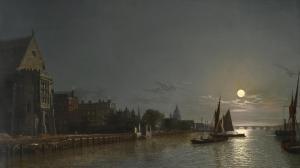 PETHER Henry,View of the Thames at night, with the Middle Templ,1861,Woolley & Wallis 2023-03-08