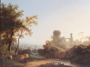 PETHER Sebastian 1790-1844,Italianate ruins at dusk,1834,Ripley Auctions US 2023-04-29