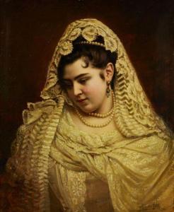 PETIT Auguste 1844-1927,Jeune femme au collier de perles,1901,Rossini FR 2020-12-08