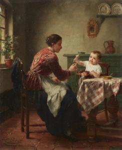 PETIT Charles 1863-1949,Interior Scene with a Mother and Child (The Little,Lempertz DE 2022-05-21