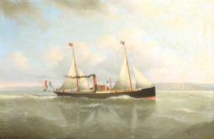 PETIT Eugène Constant 1845,Stoomboot voor de kust,Bernaerts BE 2015-06-15