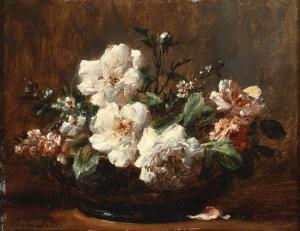 PETIT Eugene 1839-1886,Roses in an earthenware vase,Palais Dorotheum AT 2024-02-21